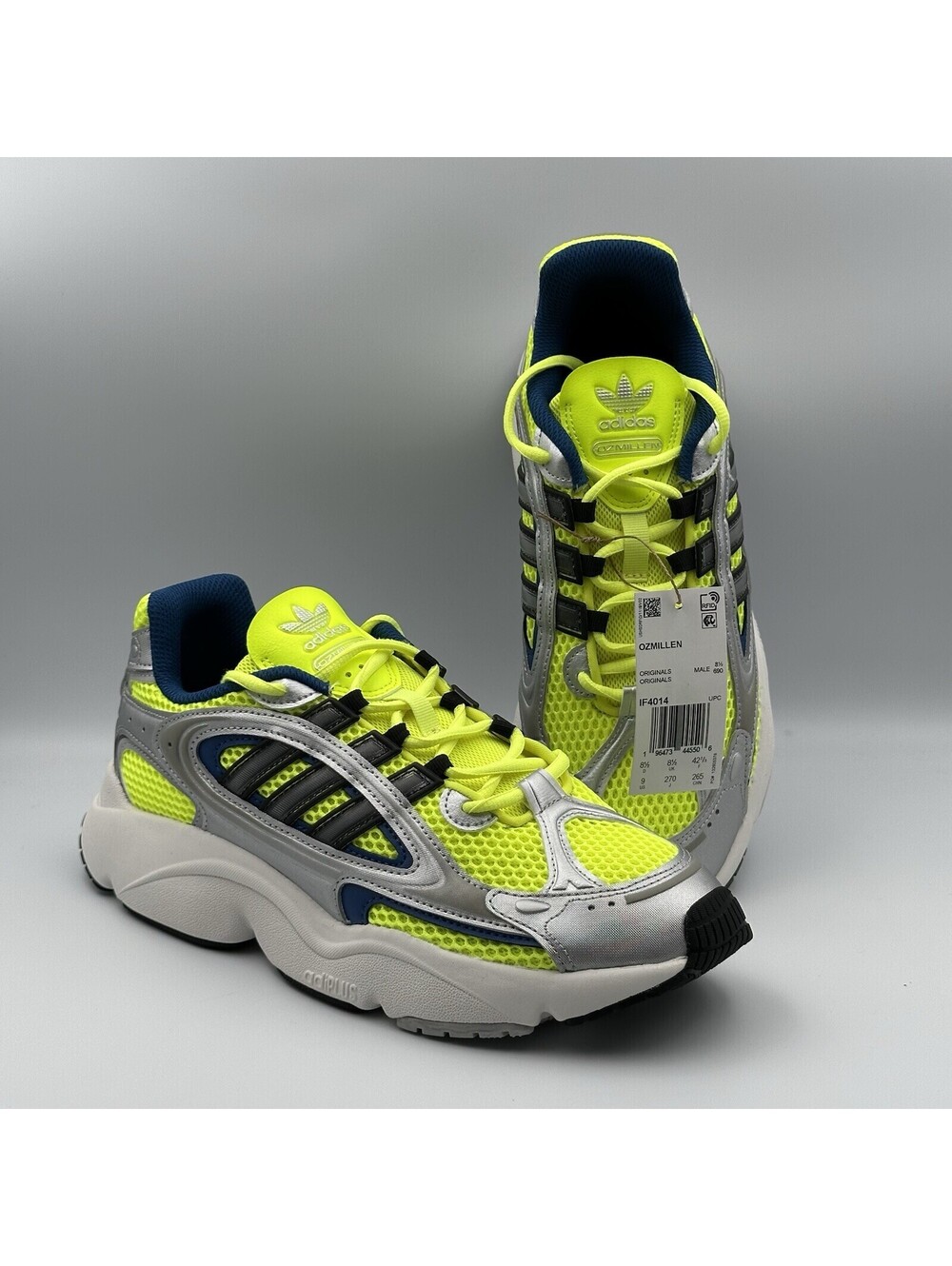 Adidas Originals Ozmillen Sneakers Neon Yellow/Silver/Black IF4014 Mens US 9